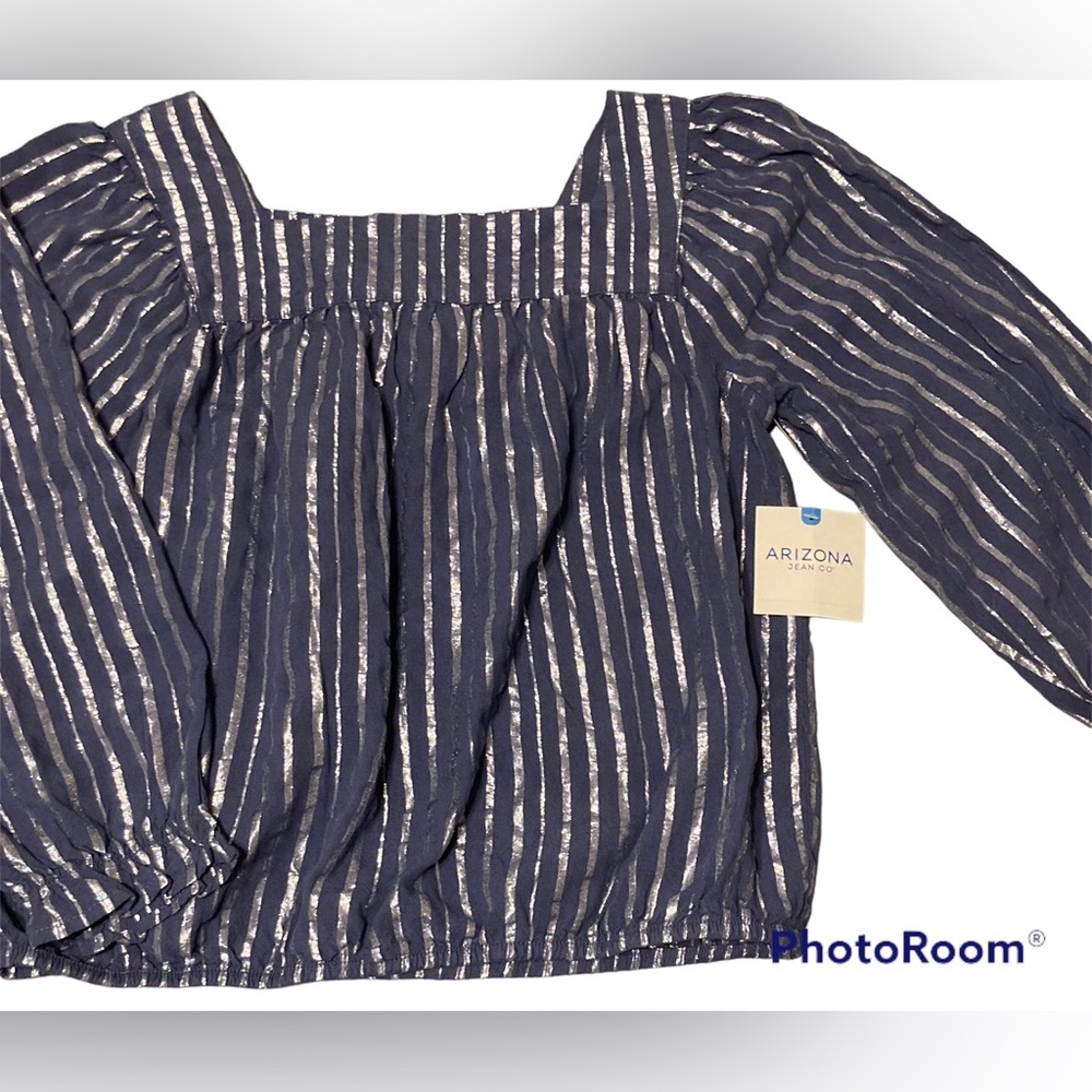 Cute Blue and Silver Girls Top